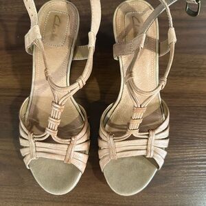 Clarks Women's Beige Strappy Sandals